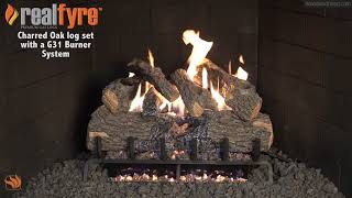 Real Fyre Charred Oak Gas Log Set with G31 Burner [upl. by Dierolf]