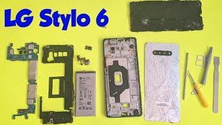 LG Stylo 6 How to take apart teardown disassemble [upl. by Ahsik311]