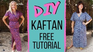 Quick  Easy Kaftan Tutorial  Perfect Summer Kaftan DIY  No Pattern Needed [upl. by Dempster]