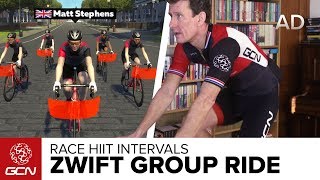 Zwift Group Workout HIIT Intervals  Train With GCN [upl. by Nwahsuq580]