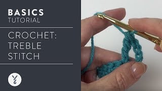 Beginner Crochet How to Treble Stitch [upl. by Kit425]