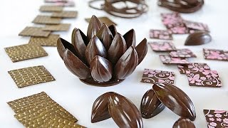 Decoraciones con chocolate negro atemperado [upl. by Nannah]