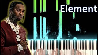 Element Piano Pop Smoke Piano Tutorial [upl. by Maon]