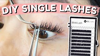 DIY Lash Extensions  SINGLE LASHES [upl. by Dunson910]