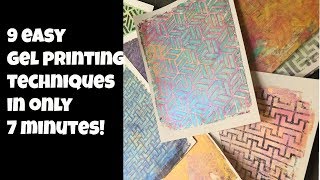 9 Easy Beginnner Gelli Printing Techniques [upl. by Inanaup]