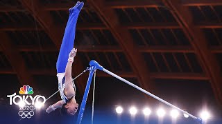 Japans Kohei Uchimura falls off high bar in mens gymnastics  Tokyo Olympics  NBC Sports [upl. by Dimphia390]