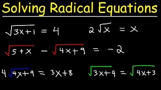 Solving Radical Equations [upl. by Noled]