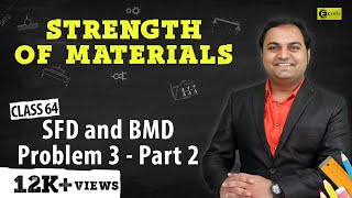 SFD and BMD  Problem 3  Part 2  Shear Force and Bending Moment Diagram  Strength of Materials [upl. by Nyrb]