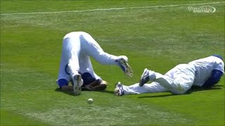 MLB Outfield Collisions [upl. by Chrotoem]