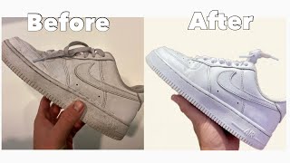 HOW TO CLEAN YOUR AIR FORCE 1S AT HOME FOR FREE [upl. by Birgitta]