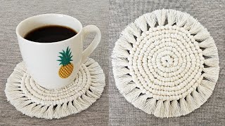 DIY como hacer POSAVASOS en MACRAME paso a paso  DIY Macrame Coasters [upl. by Tlaw]