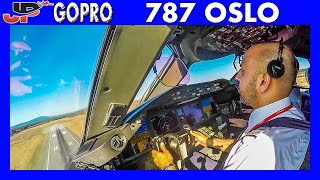 BOEING 787 Takeoff from Oslo  Flight Deck GoPro View [upl. by Nicolle]