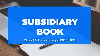 Subsidiary Book in Nepali  Grade 11  AccountancyHSEBNEB [upl. by Gamber]