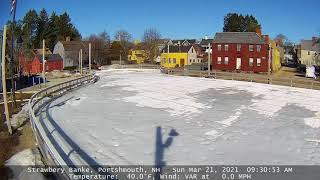 Ice Rink Melting at Strawbery Banke New Hampshire [upl. by Riay]