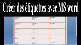 COMMENT CREER DES ETIQUETTES AVEC MICROSOFT WORD [upl. by Newmark]