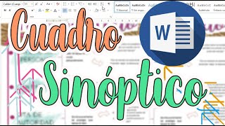 Cuadro Sinóptico en Word  Apuntes bonitos  Cynthi [upl. by Jule767]