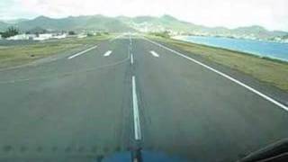 KLM Boeing B747400 TakeOff St Maarten Cockpit view [upl. by Garv823]