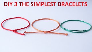 DIY 3 The SIMPLEST Single Strand Friendship Bracelets You Can Make [upl. by Prudy506]