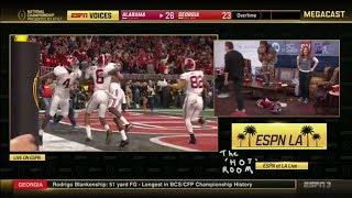 LZ Granderson loses it after Alabama scores the national championshipwinning TD  ESPN [upl. by Schram357]