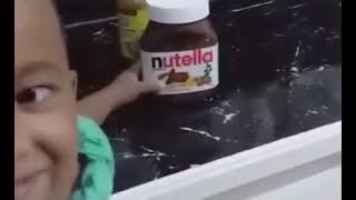 Kid spelling Nutella “PEANUT BUTTER” [upl. by Tullusus]