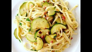 Italian Pasta with Zucchini  Spaghetti or Linguine traditional Toscana Recipe [upl. by Riay970]