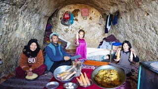 Cold Winter day in a Cave and Cooking village style food  Village life of Afghanistan [upl. by Jolanta]