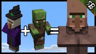 Cure a Zombie Villager Using a Witch  Vanilla Minecraft Skyblock [upl. by Huebner]