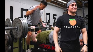 315LB BENCH CHALLENGE w Omar Isuf amp Silent Mike [upl. by Anasor]