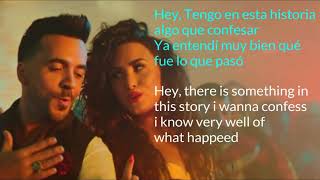 Luis Fonsi Demi Lovato Echame LA Culpa Song Lyrics English  Spanish [upl. by Lenrad]