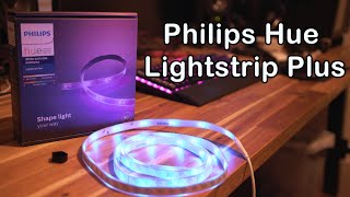 Philips Hue Lightstrip Plus Unboxing Install amp Review [upl. by Kcajyllib1]