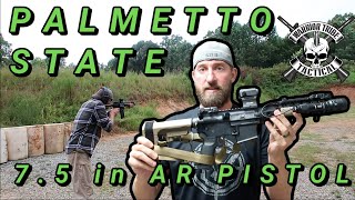 Palmetto State Armory 75 inch AR Pistol  Review  Range Time [upl. by Akered]