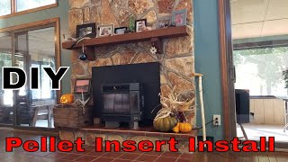 Pellet Stove Insert Installation  Self Install  DIY [upl. by Enair]