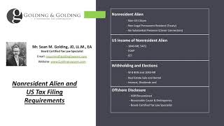 Nonresident Alien US Tax Requirements [upl. by Ishmul]