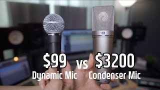 Dynamic Mic vs Condenser Mic for Recording Vocals I Shure SM58 vs Neumann U87 [upl. by Costello]