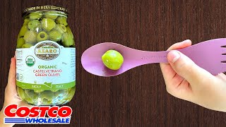 🇮🇹 Asaro Organic Castelvetrano Green Olives  Costco Product Review [upl. by Artimed]