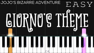 Giorno’s Theme  Jojo’s Bizarre Adventure Golden Wind Main Theme  EASY Piano Tutorial [upl. by Ceciley229]