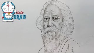 How to draw Rabindranath Tagore [upl. by Ater]