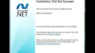 How to Fix Net Framework Installation did not succeed HRESULT 0xc8000222 Error [upl. by Nally]