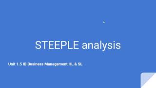 STEEPLE Analysis  Unit 15 IB Business Management [upl. by Acirem]