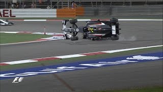 Maldonado And Gutierrez Crash  2014 Bahrain Grand Prix [upl. by Sclater]