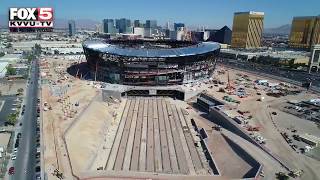 Raiders Allegiant Stadium Drone Footage [upl. by Ardnossak427]