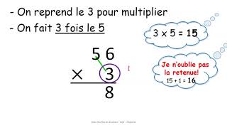 Poser une multiplication avec une retenue  CE1 [upl. by Halilad859]