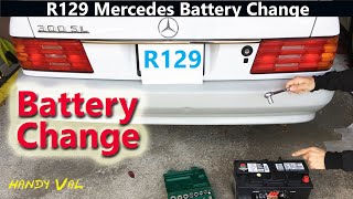 R129 Mercedes Benz Battery Change on 300SL 320SL or 500SL [upl. by Cannice]