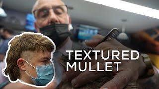 Textured Mullet Haircut  New York Barbers [upl. by Melcher]