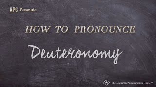 How to Pronounce Deuteronomy Real Life Examples [upl. by Grizel]