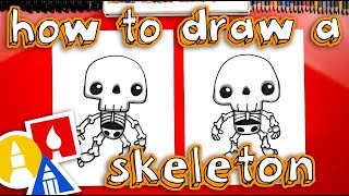 How To Draw A Cute Skeleton Kawaii [upl. by Claudelle967]