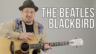 The Beatles Blackbird Acoustic Guitar Lesson  Tutorial [upl. by Ilowell]