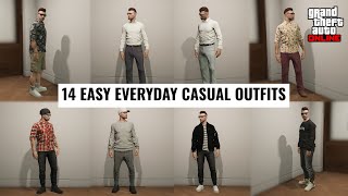 GTA Online  14 Easy Casual Everyday Outfits [upl. by Sairahcaz309]