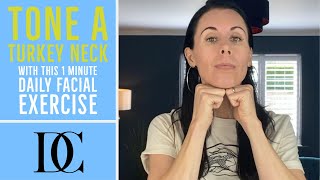 Tone A Turkey Neck With This 1 Minute Daily Facial Exercise [upl. by Tiersten]