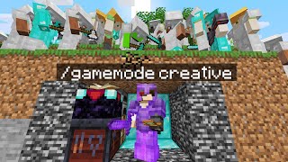 Minecraft Manhunt but I used CREATIVE mode secretly [upl. by Nyraf]